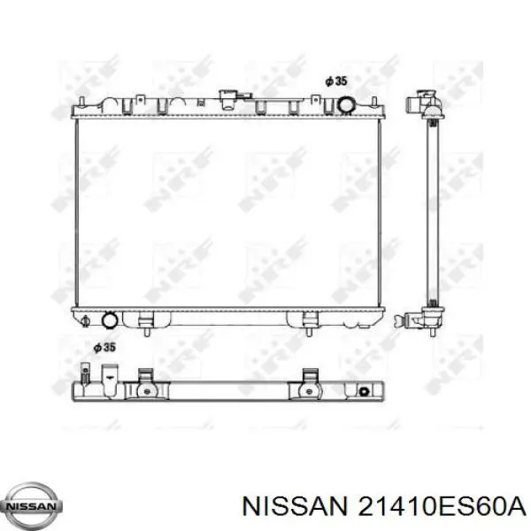 21410ES60A Nissan/Infiniti Radiador de esfriamento de motor