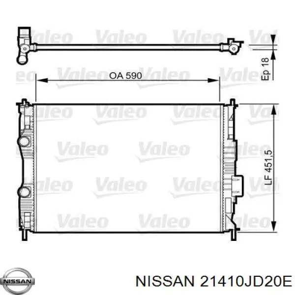 Radiador de esfriamento de motor 21400JD20E Nissan/Infiniti