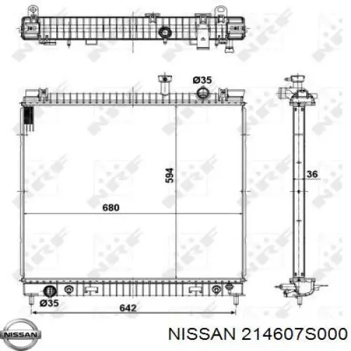 Radiador de esfriamento de motor 21460ZC200 Nissan/Infiniti