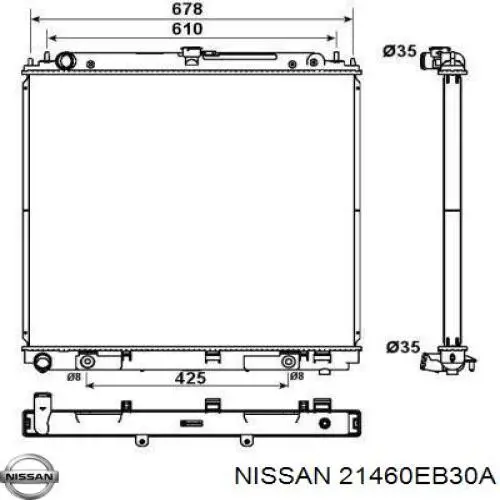Radiador de esfriamento de motor Nissan/Infiniti 21460EB30A preço, a partir de 180,91 USD