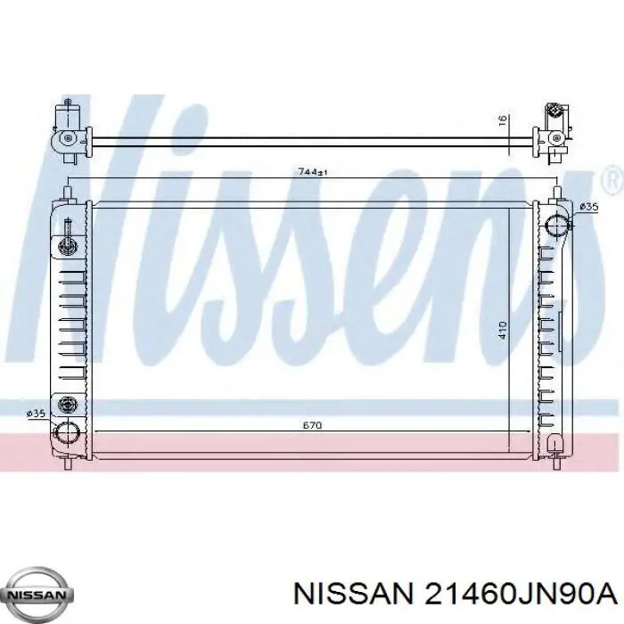 Radiador de esfriamento de motor Nissan/Infiniti 21460JN90A preço, a partir de 127,92 USD