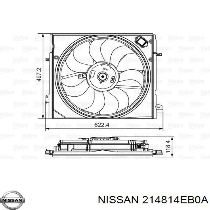 Difusor do radiador de esfriamento, montado com motor e roda de aletas Nissan/Infiniti 214814EB0A preço, a partir de 140,25 USD