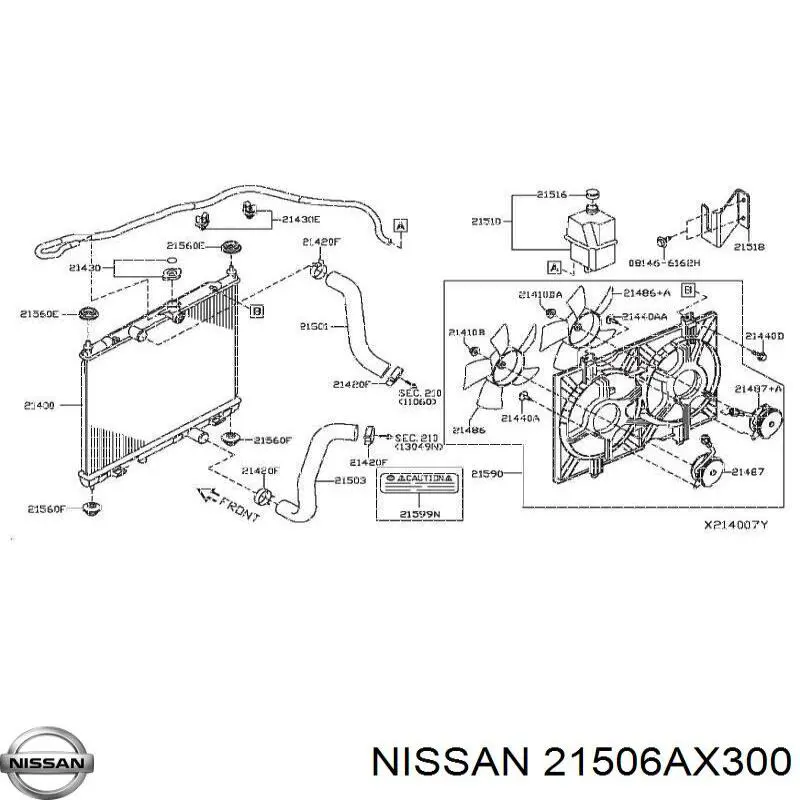 21506AX300 Nissan/Infiniti Coxim superior de fixação do radiador