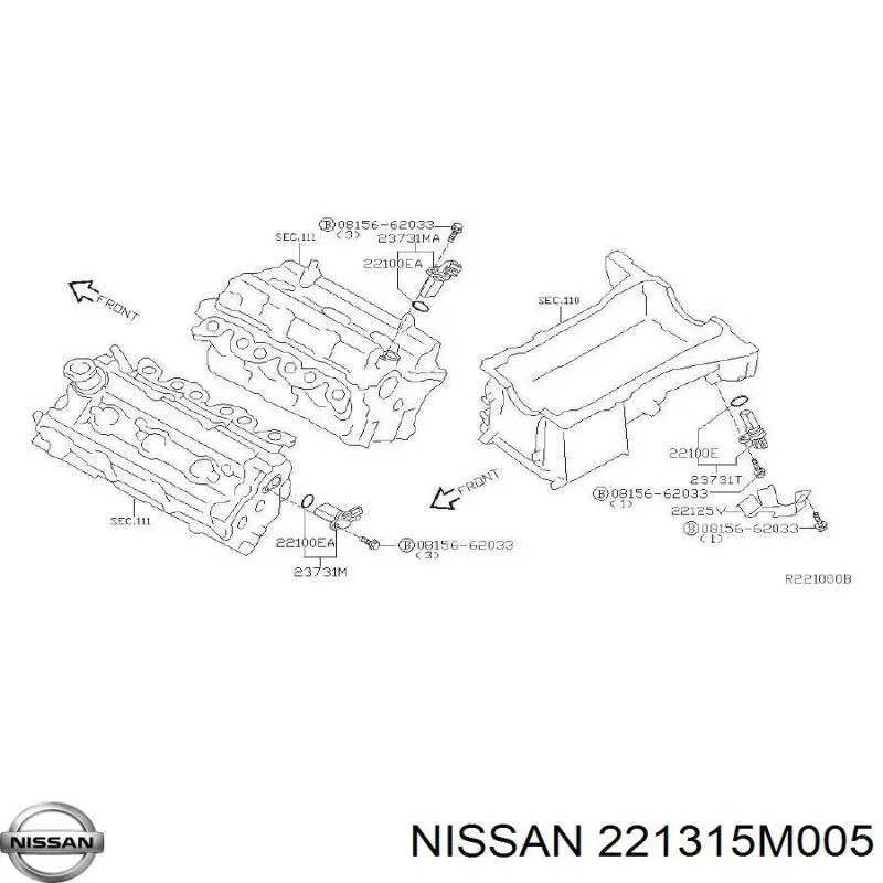 Vedante de sensor de posição da árvore distribuidora Nissan/Infiniti 221315M005 preço, a partir de 23,27 USD