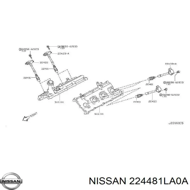 224481LA0A Nissan/Infiniti Bobina de ignição