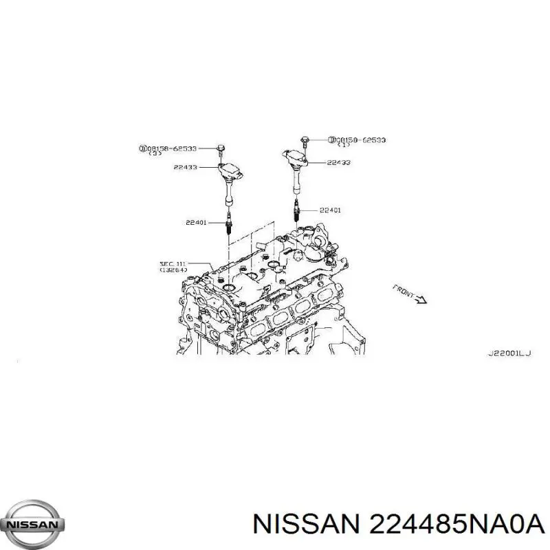 224485NA0A Nissan/Infiniti Bobina de ignição