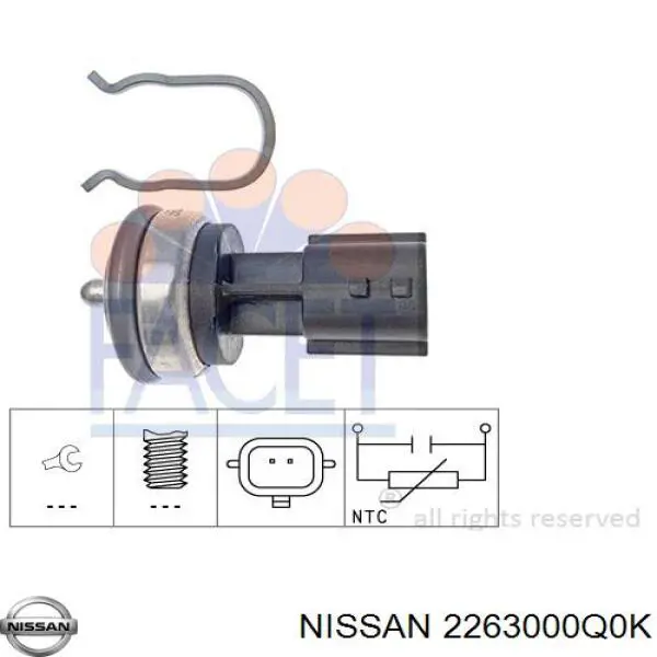 Compre 2263000Q0K Nissan/Infiniti Sensor de temperatura do fluido de esfriamento
