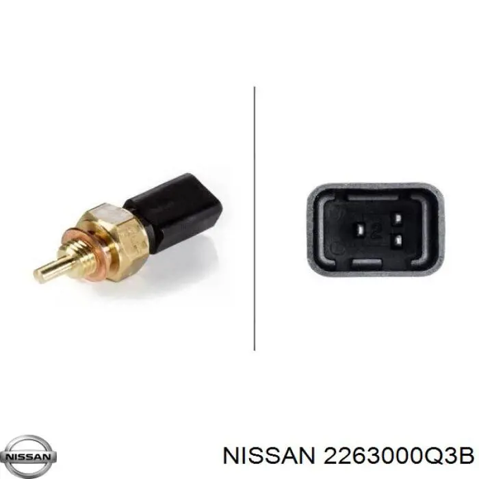 Sensor de temperatura do fluido de esfriamento 2263000Q3B Nissan/Infiniti