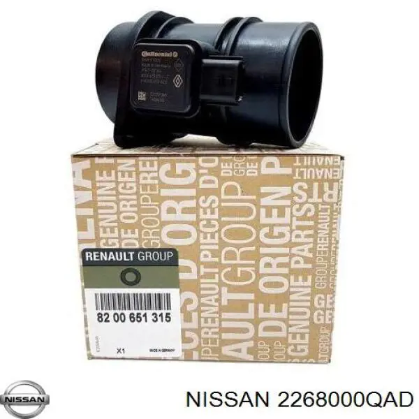 Compre 2268000QAD Nissan/Infiniti Sensor de fluxo (consumo) de ar, medidor de consumo M.A.F. - (Mass Airflow)