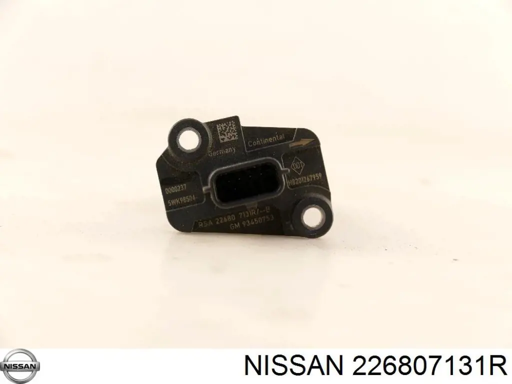 226807131R Nissan/Infiniti Sensor de fluxo (consumo) de ar, medidor de consumo M.A.F. - (Mass Airflow)