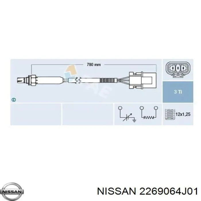 Compre 2269064J01 Nissan/Infiniti Sonda lambda, sensor de oxigênio até o catalisador
