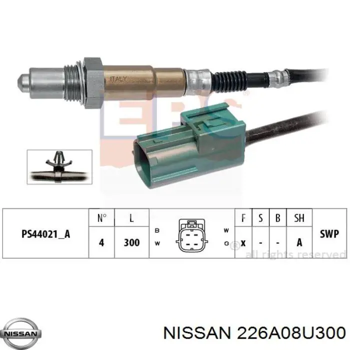 Sonda lambda, sensor de oxigênio depois de catalisador Nissan/Infiniti 226A08U300 preço, a partir de 89,91 USD