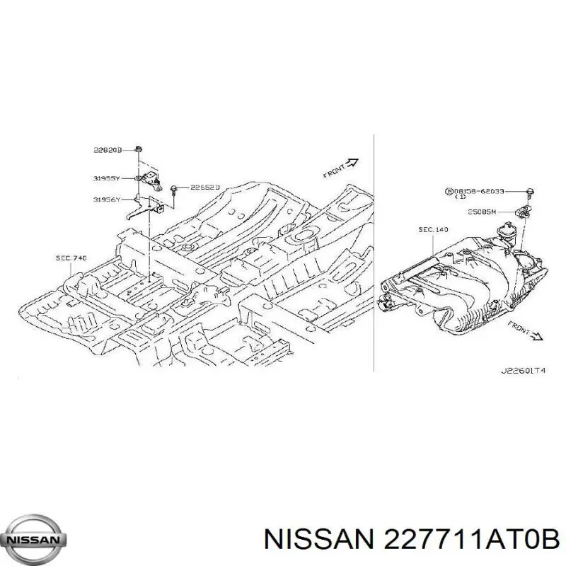 227711AT0B Nissan/Infiniti Sensor de pressão dos gases de escape