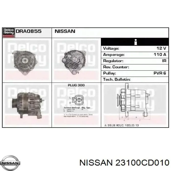 Compre 23100CD010 Nissan/Infiniti Gerador
