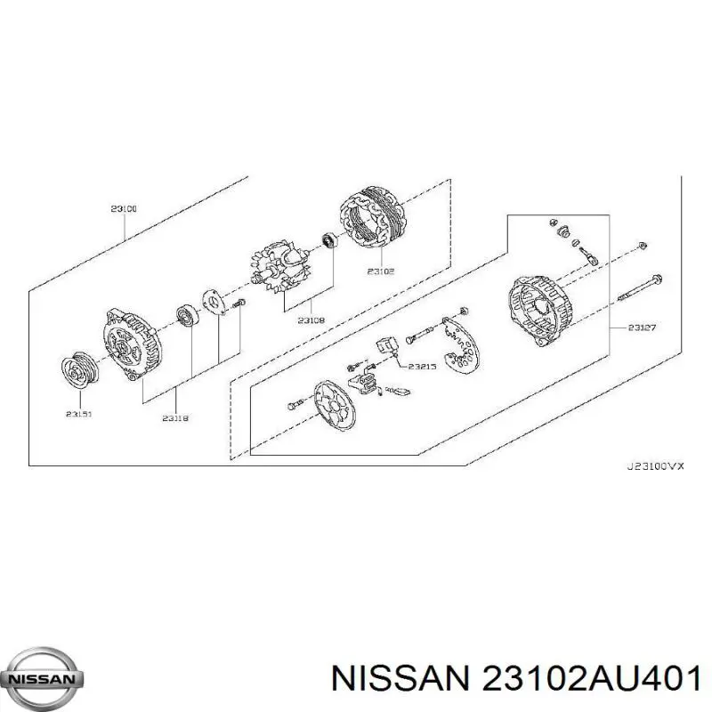 Enrolamento do gerador, estator Nissan/Infiniti 23102AU401 preço, a partir de 1086,86 USD