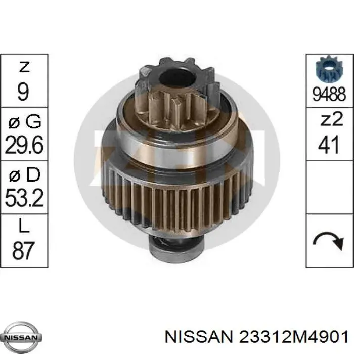 Roda-livre do motor de arranco 3281856M91 Massey Ferguson