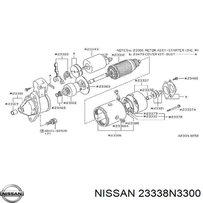 Compre 23338N3300 Nissan/Infiniti Bucha do motor de arranco