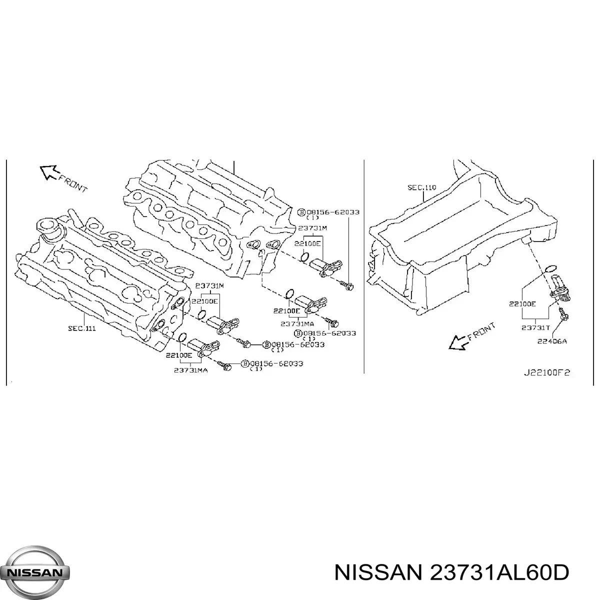 Sensor de posição (de revoluções) de cambota Nissan/Infiniti 23731AL60D preço, a partir de 29,83 USD