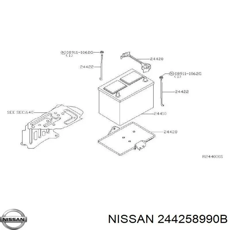 Parafuso de fixação da bateria Nissan/Infiniti 244258990B preço, a partir de 3,69 USD