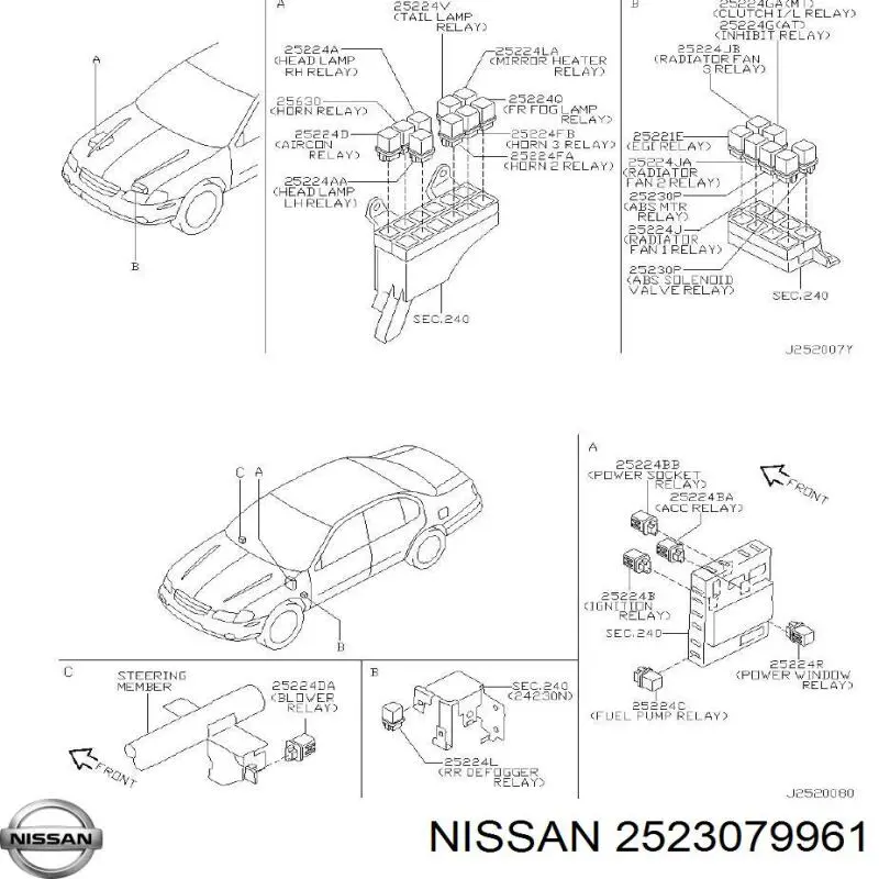 Relê elétrico multifuncional Nissan/Infiniti 2523079971 preço, a partir de 39,16 USD