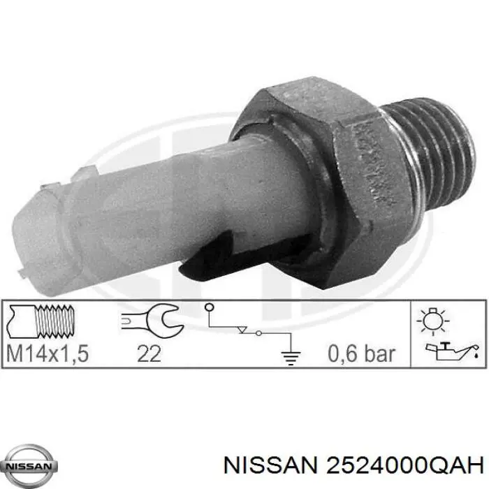 2524000QAH Nissan/Infiniti Sensor de pressão de óleo