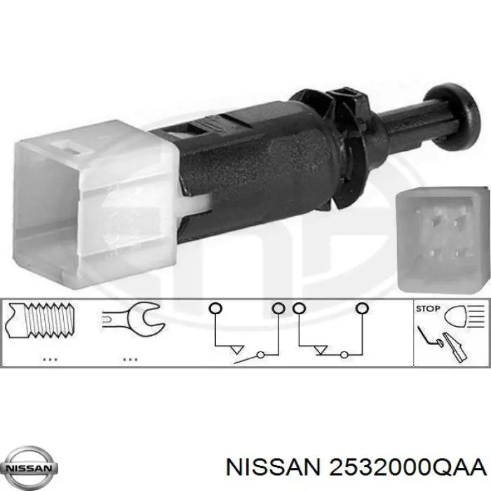 Compre 2532000QAA Nissan/Infiniti Sensor de ativação do sinal de parada