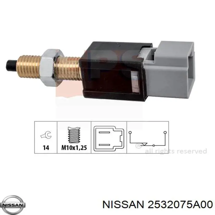 Compre 2532075A00 Nissan/Infiniti Sensor de ativação do sinal de parada