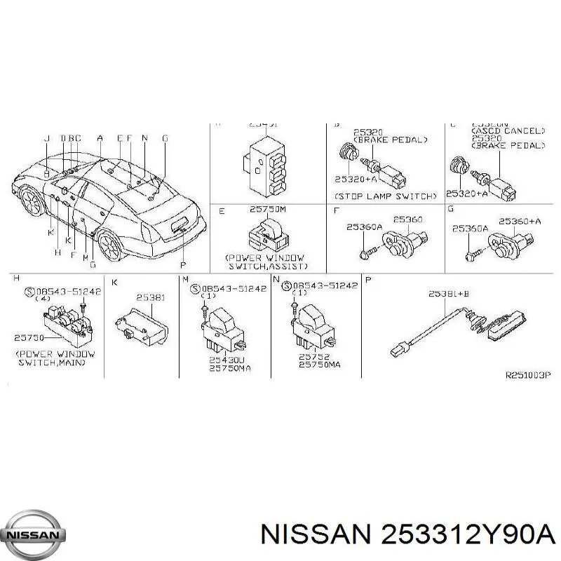 253312Y90A Nissan/Infiniti Acendedor de cigarros