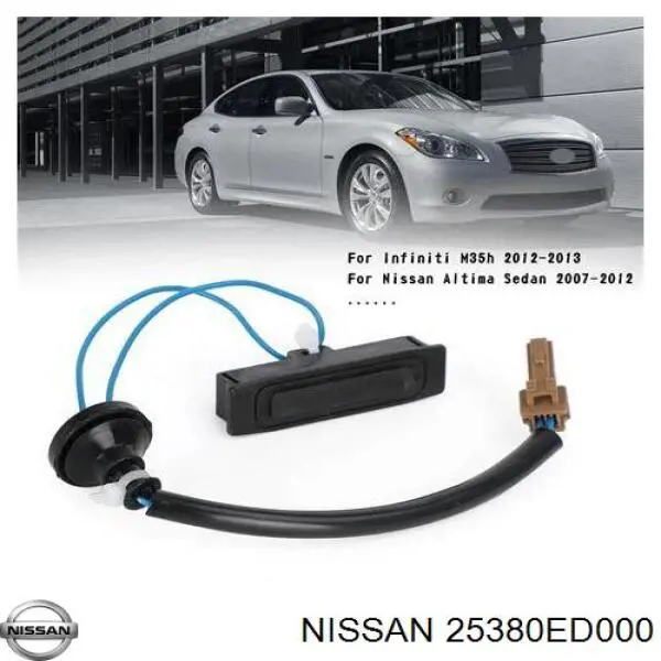Compre 25380ED000 Nissan/Infiniti Botão de salão de acionamento de tampa de porta-malas (de 3ª/5ª porta (de tampa de alcapão)