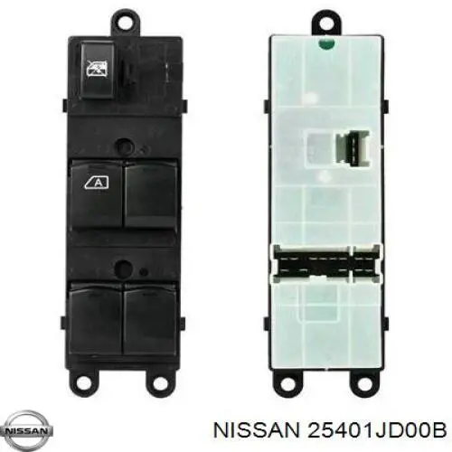 25401JD00B Nissan/Infiniti Unidade de botões dianteira esquerda de controlo de elevador de vidro