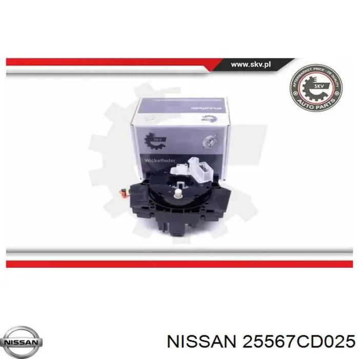 25567CD025 Nissan/Infiniti Comutador instalado na coluna da direção, parte central