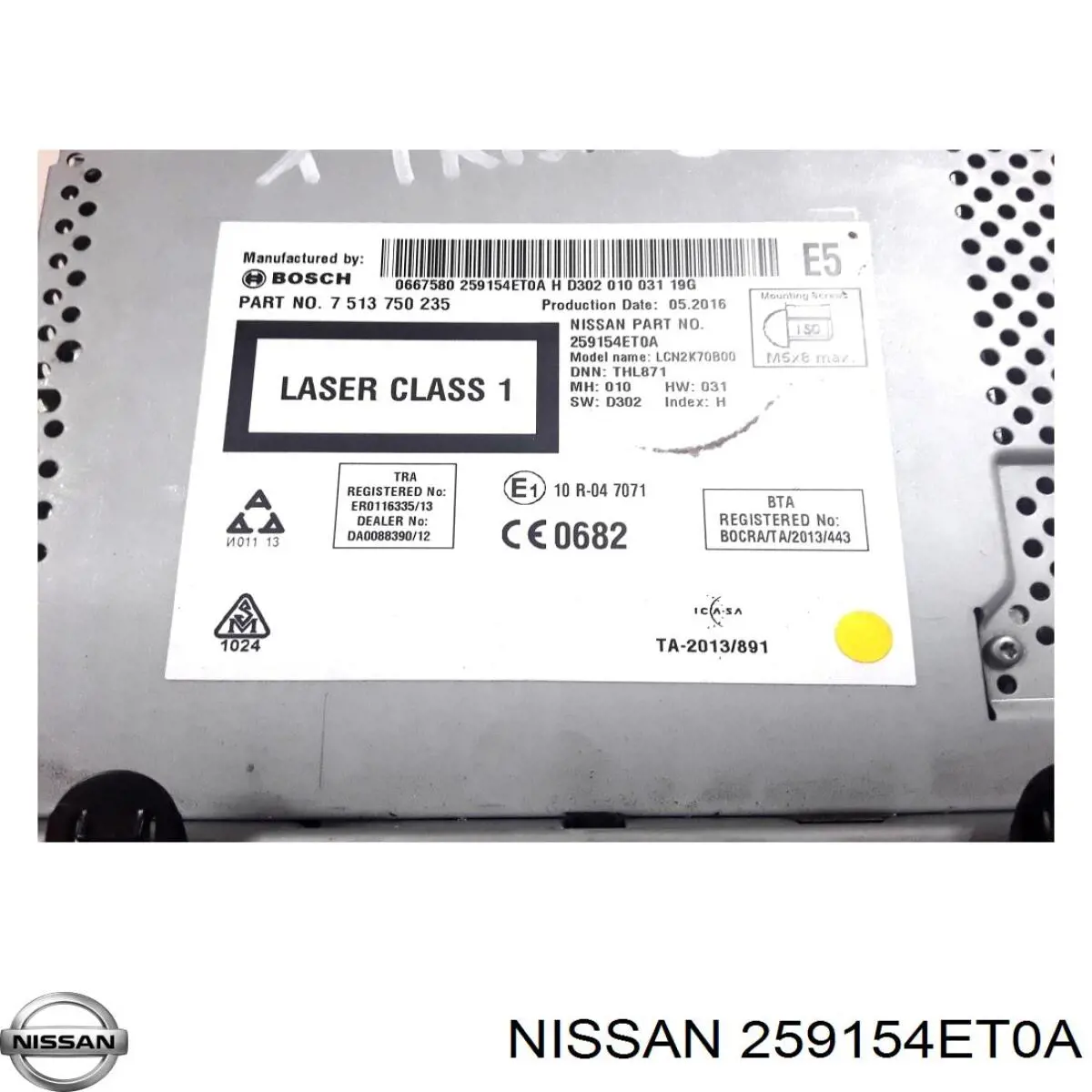 259154ET0A Nissan/Infiniti Aparelhagem de som (rádio AM/FM), universal