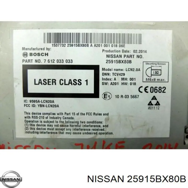 25915BX80B Nissan/Infiniti Mostrador multifuncional