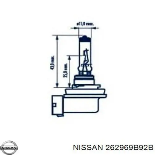 Lâmpada Nissan/Infiniti 262969B92B preço, a partir de 11,28 USD