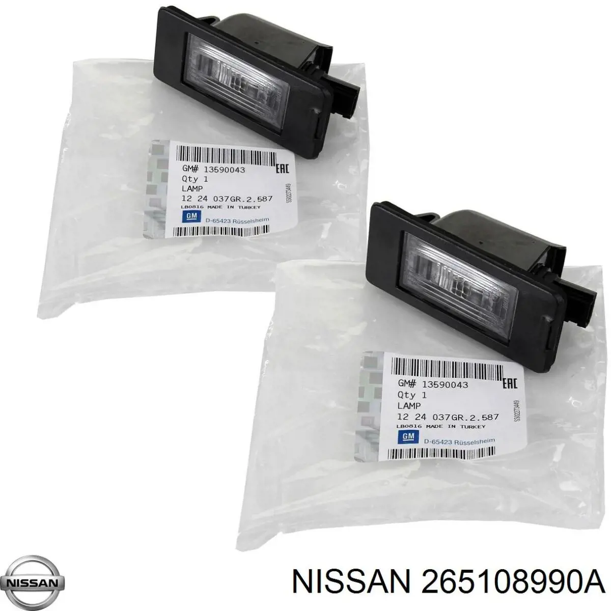 265108990A Nissan/Infiniti Lanterna da luz de fundo de matrícula traseira
