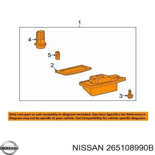265108990B Nissan/Infiniti Lanterna da luz de fundo de matrícula traseira