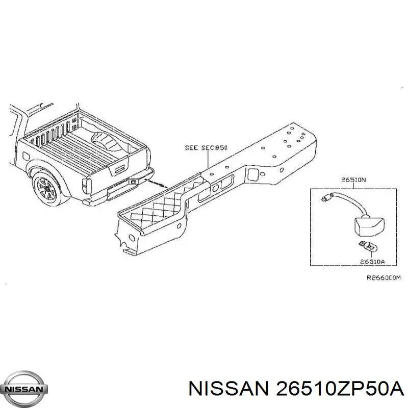 Lanterna da luz de fundo de matrícula traseira Nissan/Infiniti 26510ZP50A preço, a partir de 62,25 USD