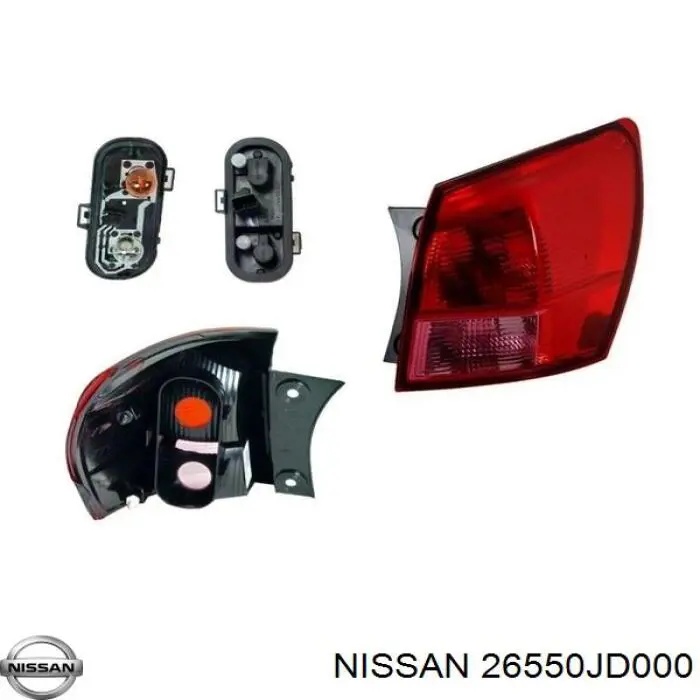 Compre 26550JD000 Nissan/Infiniti Lanterna traseira direita externa
