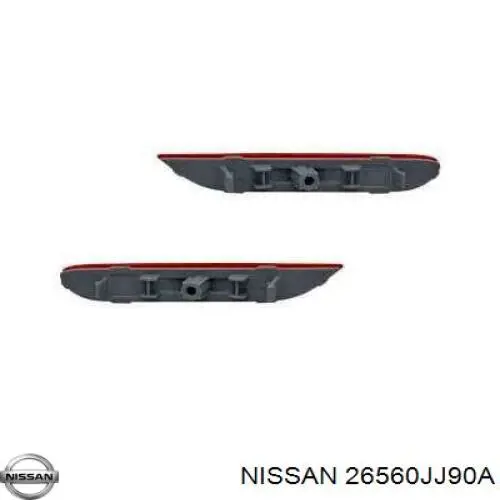 Retrorrefletor (refletor) do pára-choque traseiro direito Nissan/Infiniti 26560JJ90A preço, a partir de 36,15 USD