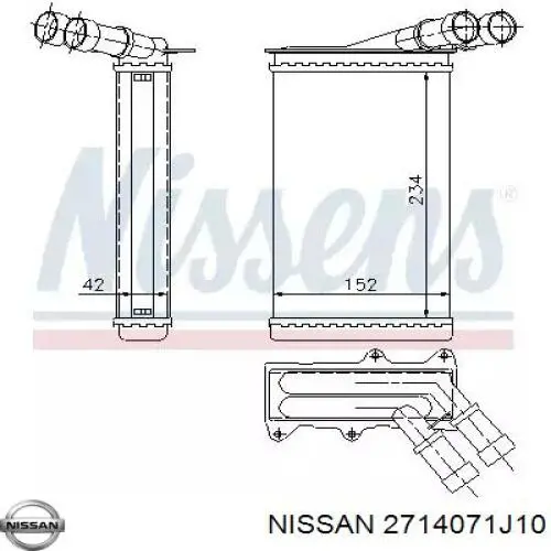 Compre 2714071J10 Nissan/Infiniti Radiador de forno (de aquecedor)