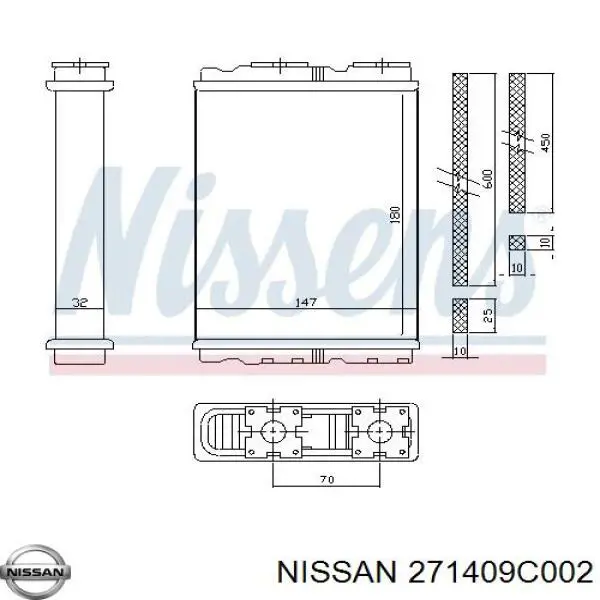 Radiador de forno (de aquecedor) Nissan Vanette Cargo C23
