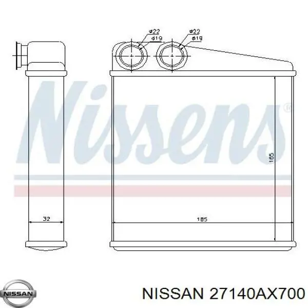Compre 27140AX700 Nissan/Infiniti Radiador de forno (de aquecedor)