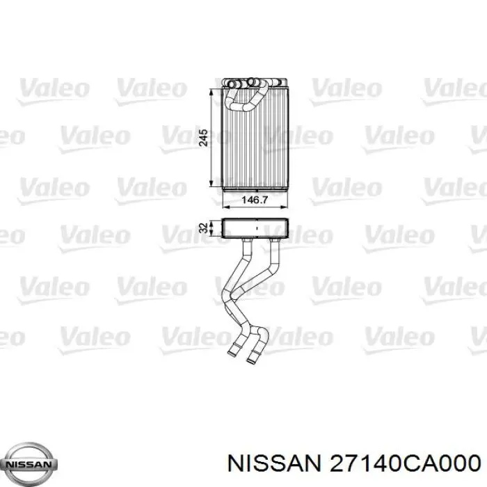 Radiador de forno (de aquecedor) Nissan/Infiniti 27140CA000 preço, a partir de 81,78 USD