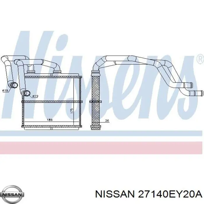 27140EY20A Nissan/Infiniti Radiador de forno (de aquecedor)