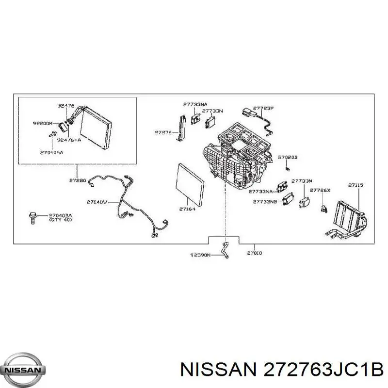 Filtro de salão Nissan/Infiniti 272763JC1B preço, a partir de 37,95 USD