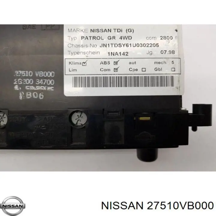  Unidade de controlo dos modos de aquecimento/condicionamento Nissan Patrol SUV (Y61) (1997 - 2010) 