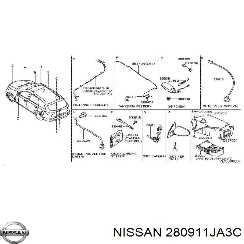 Compre 280911JA0D Nissan/Infiniti Mostrador multifuncional