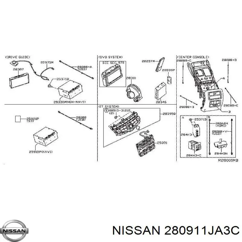 Compre 280911JA3C Nissan/Infiniti Mostrador multifuncional