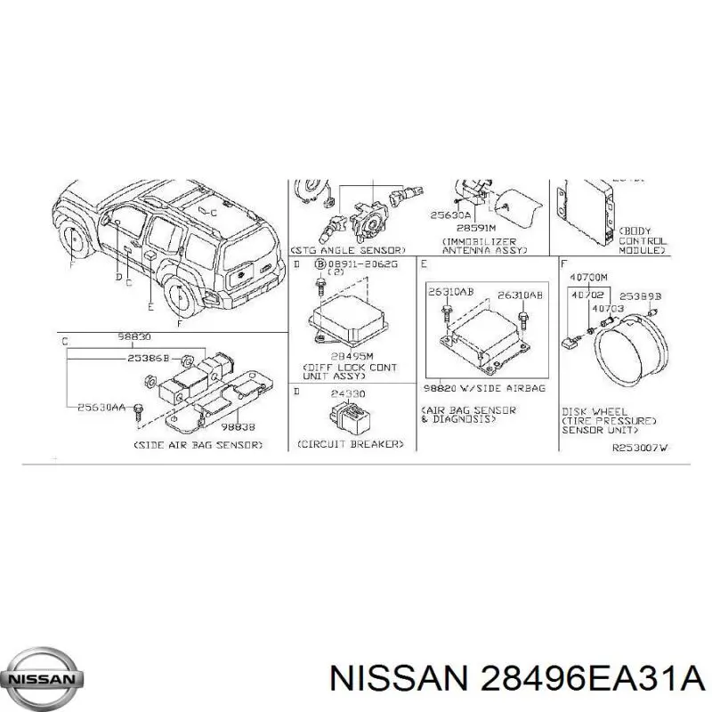 28496EA31A Nissan/Infiniti Módulo de direção da caixa de transferência