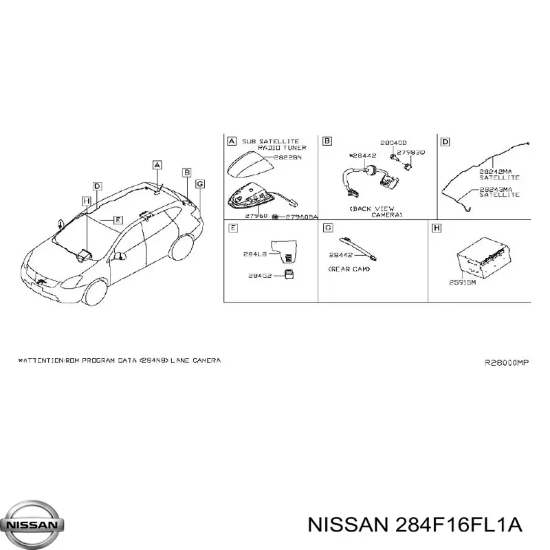 Câmara do sistema para asseguramento de visibilidade Nissan/Infiniti 284F16FL1A preço, a partir de 137,91 USD